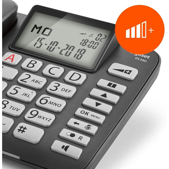 TELEFONE FIXO GIGASET-SIEMENS DL580 PRETO
