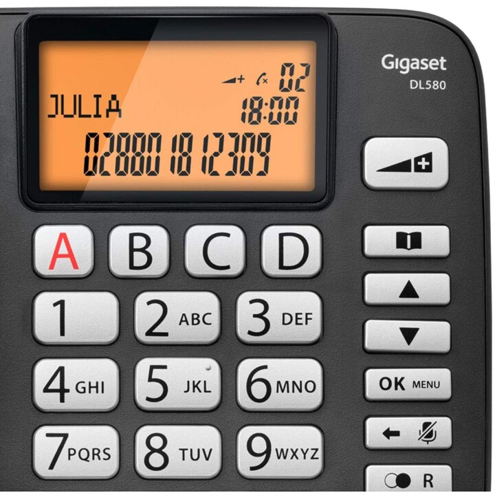 TELEFONE FIXO GIGASET-SIEMENS DL580 PRETO