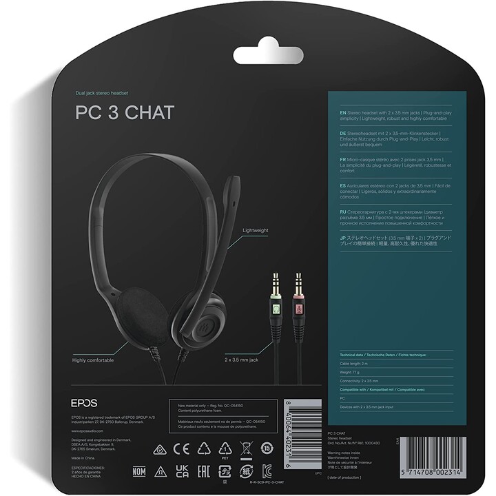 EPOS BY SENNHEISER HEADPHONES PC3 CHAT