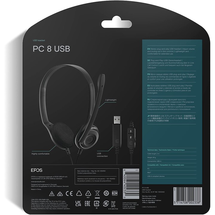 EPOS BY SENNHEISER HEADPHONES PC8 USB