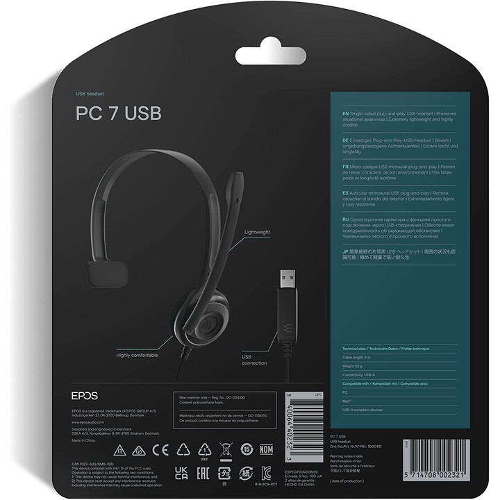 EPOS BY SENNHEISER HEADPHONES PC7 USB