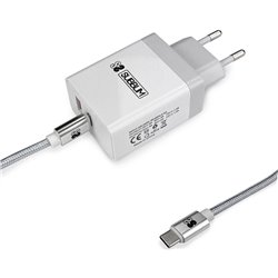 Subblim SUB-CHG-3WPD01 / USB-Ladegerät + USB-Typ-C-Kabel / 2,4 A / Weiß