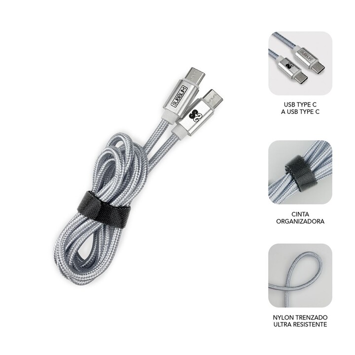 Subblim SUB-CHG-3WPD01 / Chargeur mural USB + Câble USB Type-C / 2.4A / Blanc