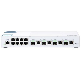 COMMUTATEUR GESTION QNAP QSW-M408-4C - 12 PORTS (4 * PORTS COMBINÉS SFP + / RJ45 GIGABIT + 8 * RJ45) - CONSOLE RJ45 - AVEC VENTI