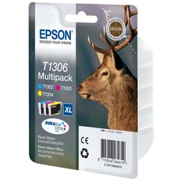 CARTUCCIA INCHIOSTRO Epson T1306 MULTIPACK CIANO/MAGENTA/GIALLO - 30,3 ML - CERVI