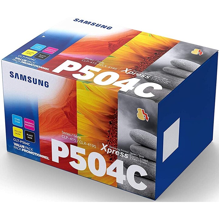 Samsung Original CLT-P504C Rainbow-Kit Schwarz cyan magenta gelb 7.900 Seiten (CLT-P504C/ELS)fürC1810/C1860/CLP-415