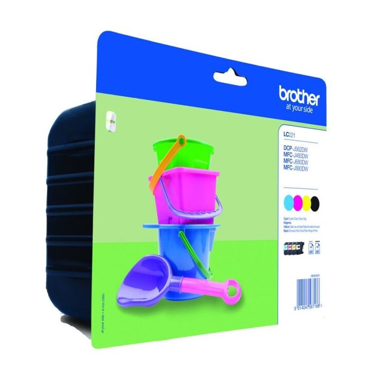 Brother LC-221 cartuccia d'inchiostro 4 pz Originale Resa standard Nero, Ciano, Magenta, Giallo