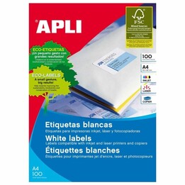 Apli 01285 Weiße Haftetiketten 48,5 x 25,4 mm