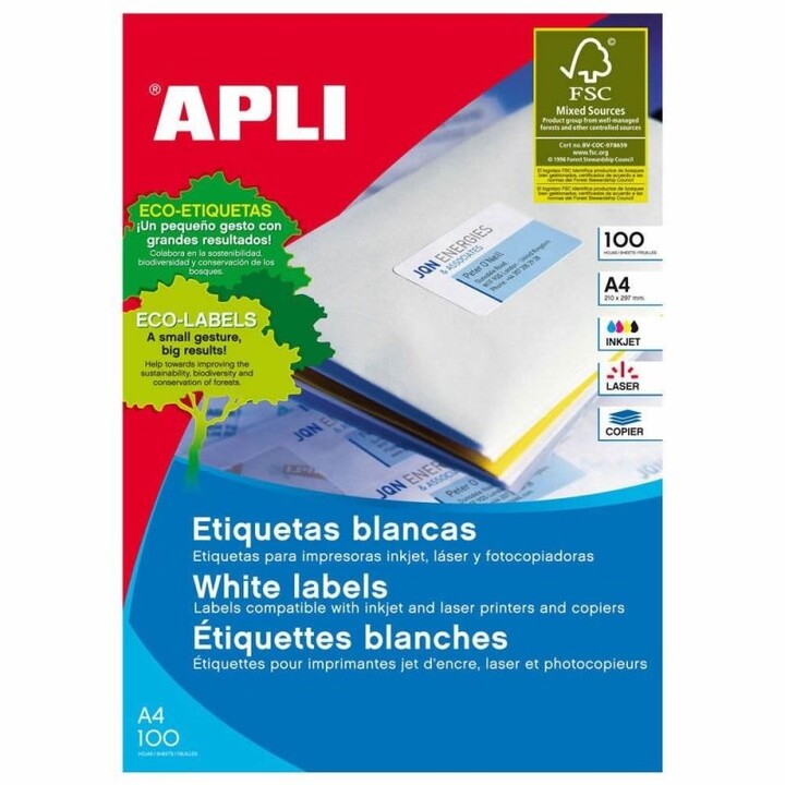 Apli 01285 Etichette adesive bianche 48,5 x 25,4 mm