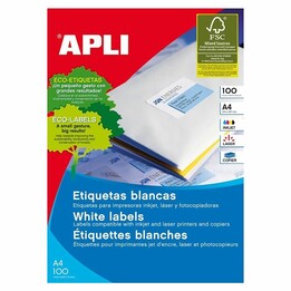 APLI Universal Haftetiketten rechteckig 105 x 48 mm weiß A4 permanent