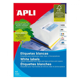 APLI 01263 etichette adesive per stampa 64,6 x 33,8 mm bianche