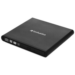 EXTERNE CD / DVD-RECORDER SLIMLINE VERBATIM 98938 Schwarz - CD 24X - DVD 8X - KOMPATIBEL MIT MDISC - USB 2.0 - ENTHÄLT RECOR