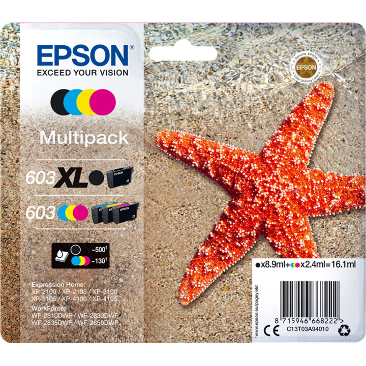 Cartouche Epson T603 Conditionnement Multiple Bk-Xl-Cmy Xp-2100