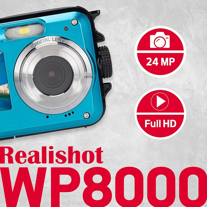Fotocamera sportiva digitale AgfaPhoto Realishot WP8000 / 24MP / Blu