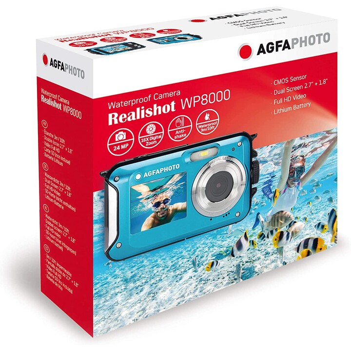 Appareil photo numérique de sport AgfaPhoto Realishot WP8000 / 24MP / Bleu