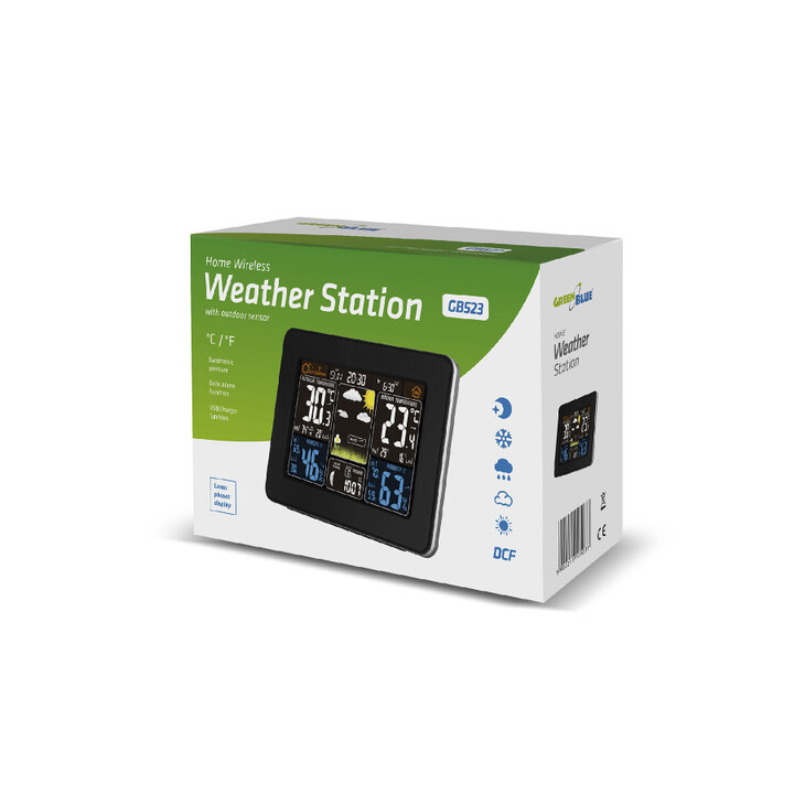 GreenBlue GB523 stazione meteo nera a batteria