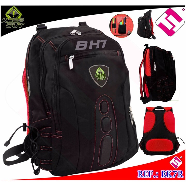 KeepOut BK7R laptop backpack 15.6 black red