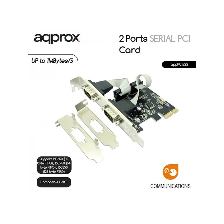approx! APPPCIE2S placa controladora PCI-E com 2 portas série LP e HP