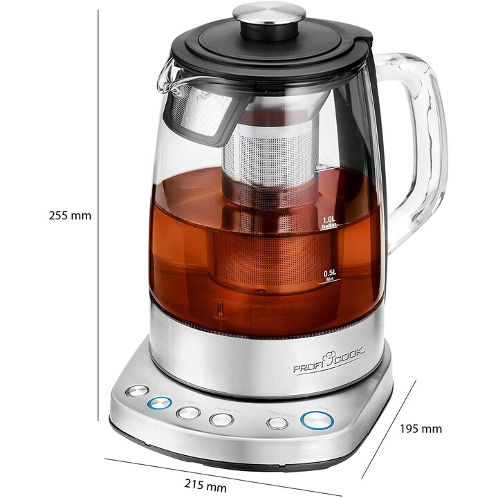 Proficook elektrischer kabelloser Glas-Wasserkocher PC-WKS 1167