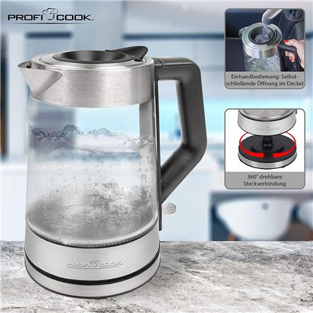 Hervidor de vidrio eléctrico Proficook PC-WKS 1190 G