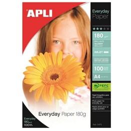 APLI Everyday photo paper A4 180 gsm glossy white