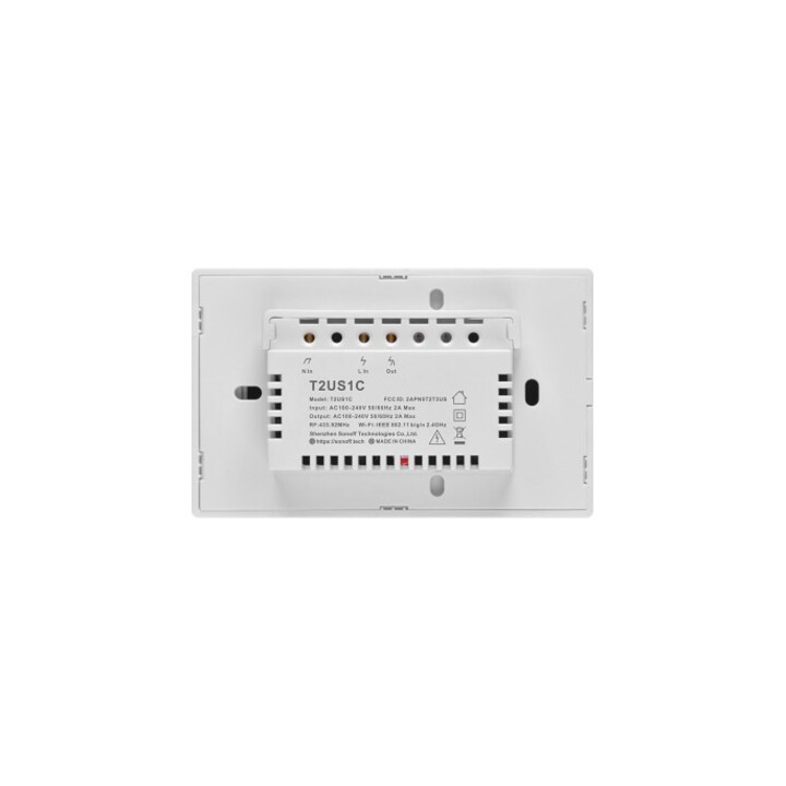 T2US1C - Interruptor de parede inteligente Wi-Fi de 1 grupo EUA - Branco