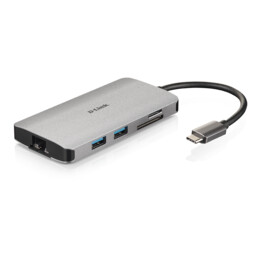 HUB USB D-LINK 8 EM 1 USB-C HDMI-CARDS-ETH