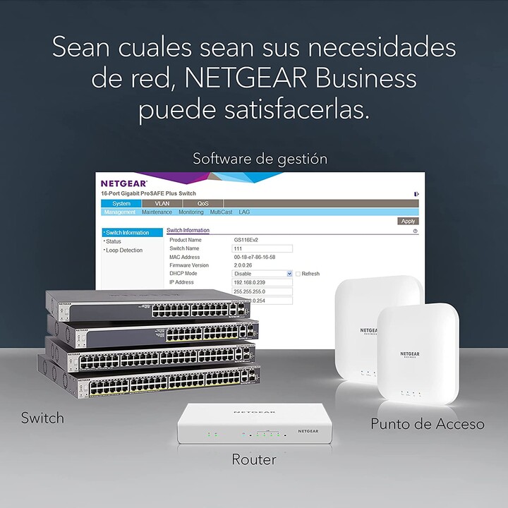 NetGear GS116LP Switch 16 Porte Nero