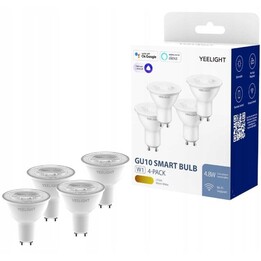 Yeelight Smart Bulb W1 (regulável)/ GU10 Socket/ 4,8 W/ 350 Lumens/ 2700K-6500K/ Pacote de 4 unidades