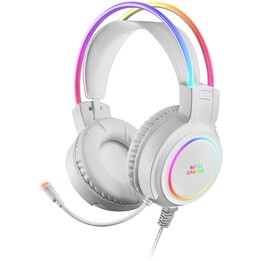 Gaming-Kopfhörer mit Mikrofon Mars Gaming MHRGB/ Klinke 3,5/ Weiß