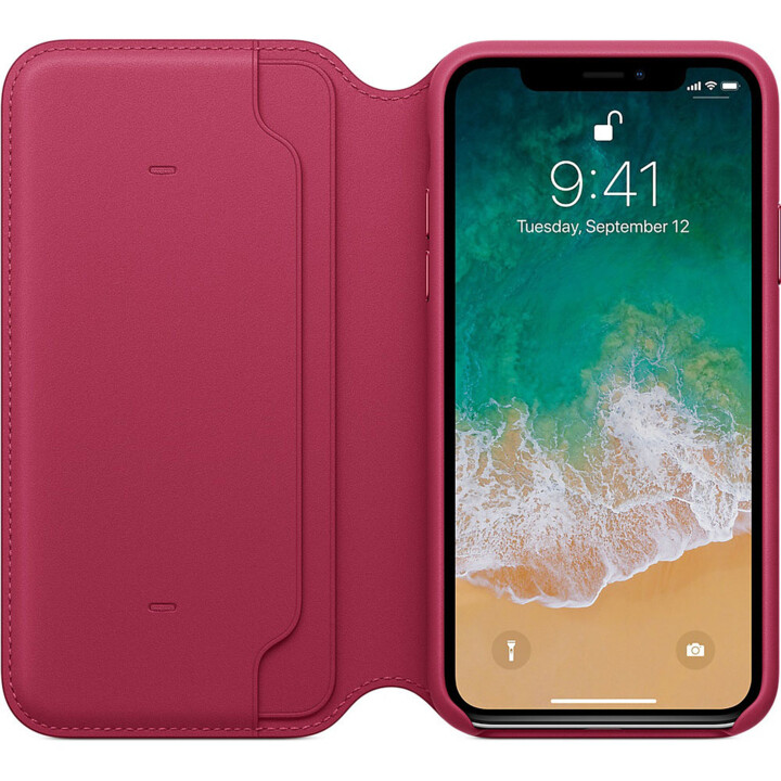 Étui folio en cuir Apple MQRX2ZM/A pour iPhone X/Baie