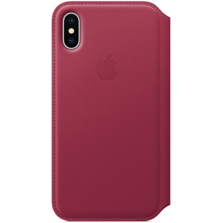 Apple MQRX2ZM/A Leather Folio Case for iPhone X/ Berry