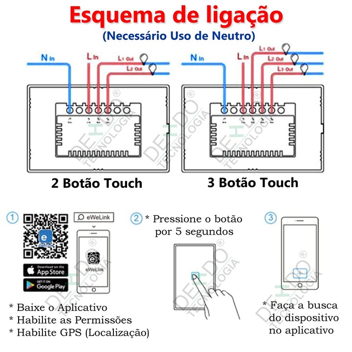 T3US3C - 3-gang Wi-Fi Smart Wall Switch US - Black