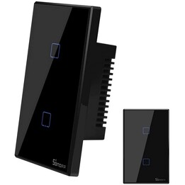 T3US2C - Interruptor de pared inteligente Wi-Fi de 2 elementos EE. UU. - Negro