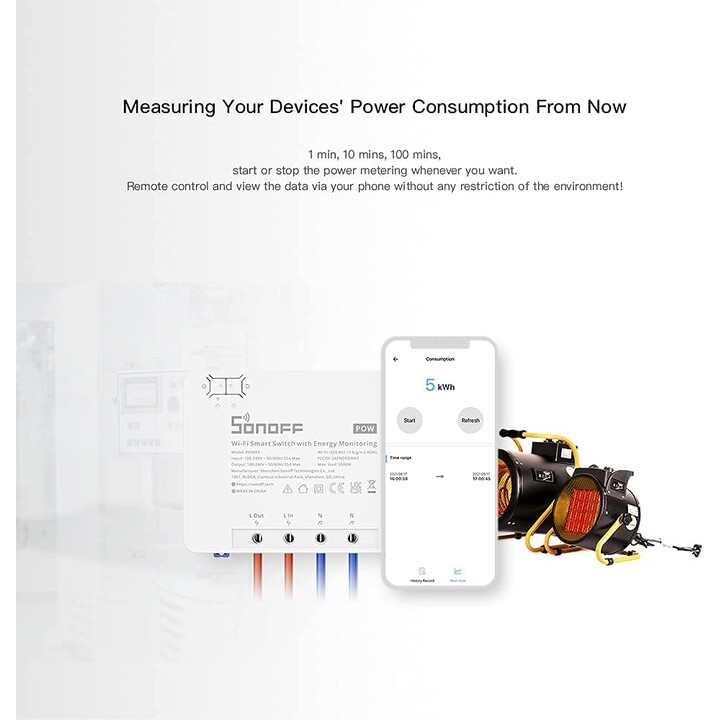 POWR3 - Interruptor inteligente de alta potencia para encendido/apagado con monitoreo de energía