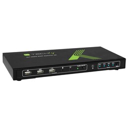 Techly 4x1 USB HDMI KVM Switch 4Kx2K IDATA KVM-HDMI4U Tastatur/Video/Maus (KVM)-Switch Schwarz