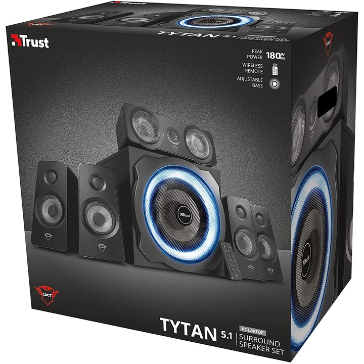 Trust GXT 658 Tytan 5.1 90 W Schwarz 5.1 Kanäle