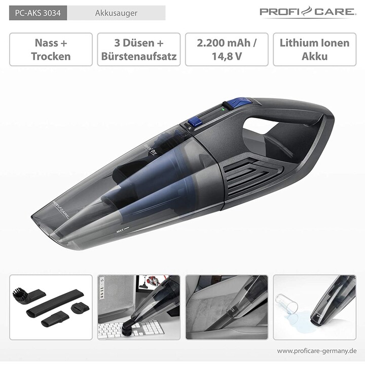 Aspirador portátil ProfiCare PC-AKS 3034 preto/azul