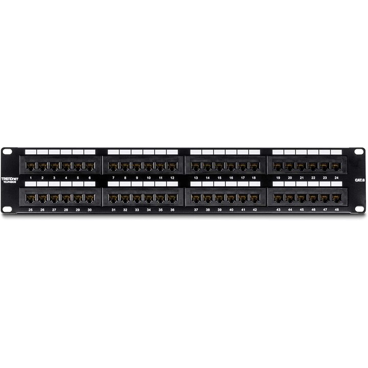 Patch Panel TRENDnet TC-P48C6/ 48 Porte/ Cat.6/ Altezza 2U