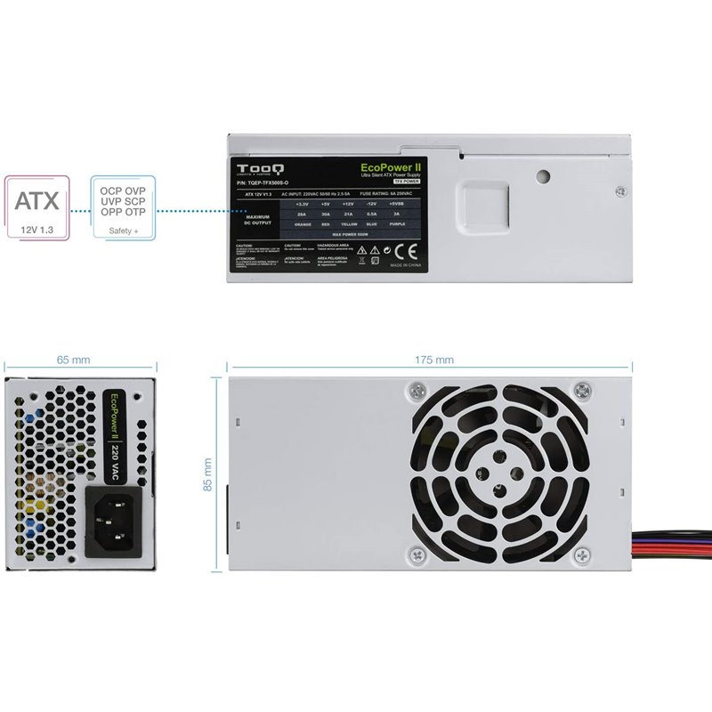 TFX TooQ TQEP-TFX500S-O Power Supply / 500W / 8cm Fan