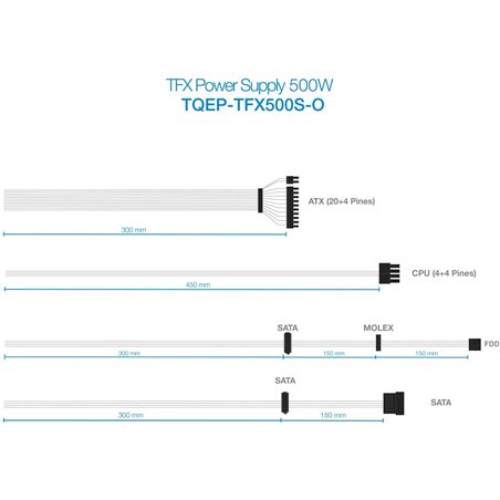 TFX TooQ TQEP-TFX500S-O Power Supply / 500W / 8cm Fan