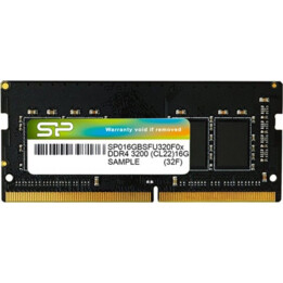SILICON POWER DDR4 SODIMM Memoria RAM 3200 MHz CL22 16GB (SP016GBSFU320X02) Nero