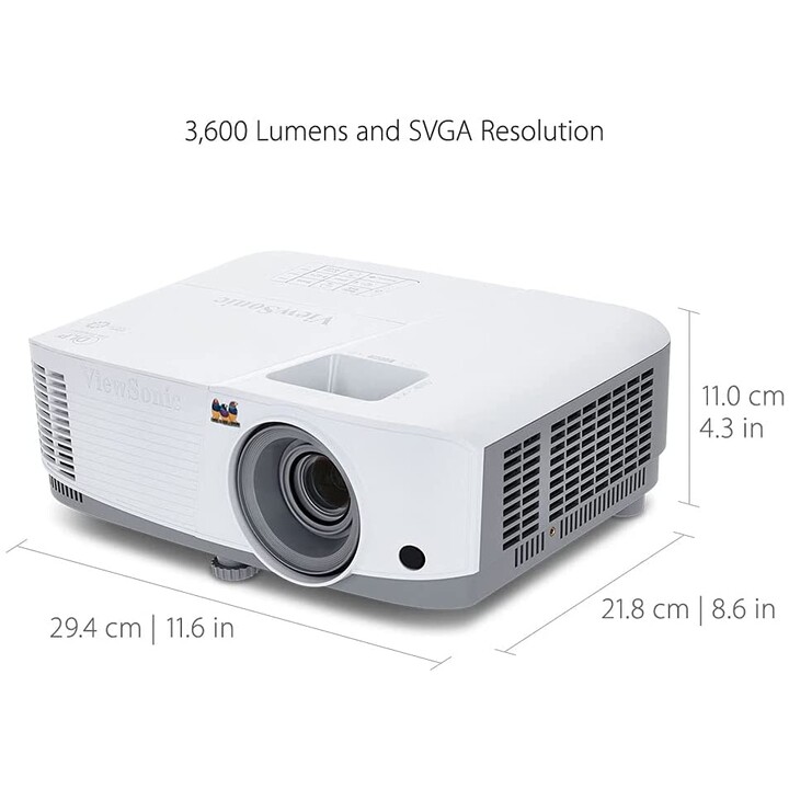 Viewsonic PA503S proiettore dati 3600 ANSI lumen DLP SVGA (800x600) Proiettore da tavolo Grigio, Bianco