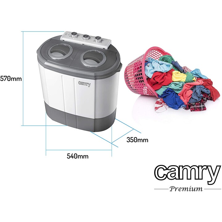 Lavatrice Camry Premium CR 8052 Carica dall'alto 3 kg Grigio, Bianco