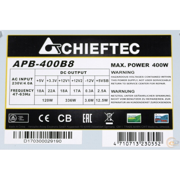 Chieftec VALOR SERIE APB-400B8 400W