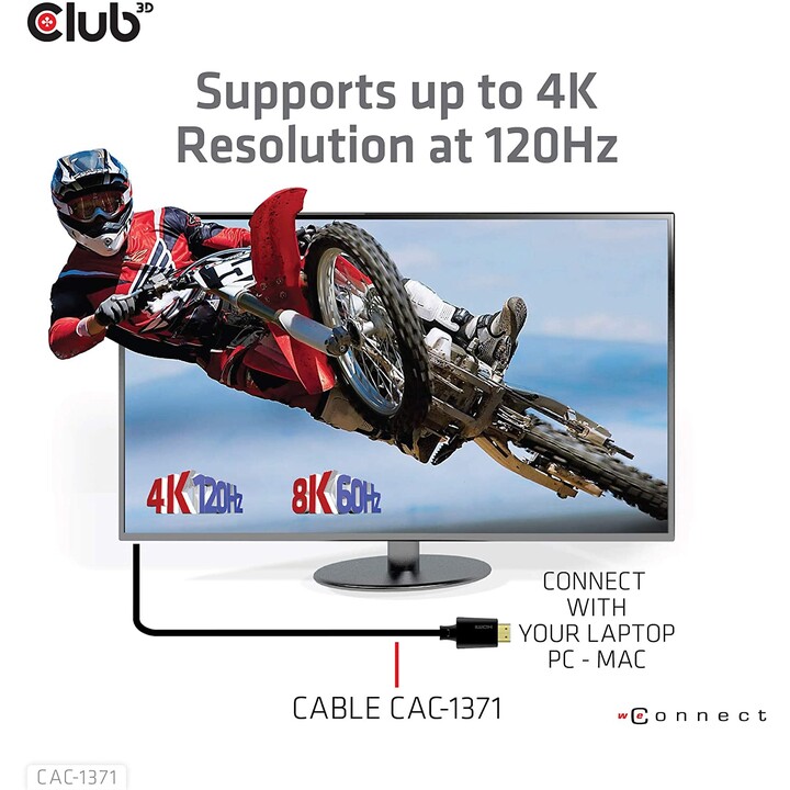 CLUB 3D CAC-1371 Cavo HDMI 2.1 ad altissima velocità 10K 120Hz 48Gbps M/M 1 metro