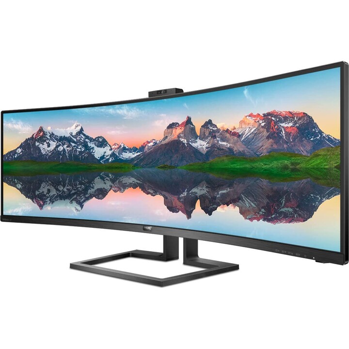 Monitor curvo Philips 499P9H 48,8" 5K, panel VA, estación de acoplamiento USB-C, cámara web