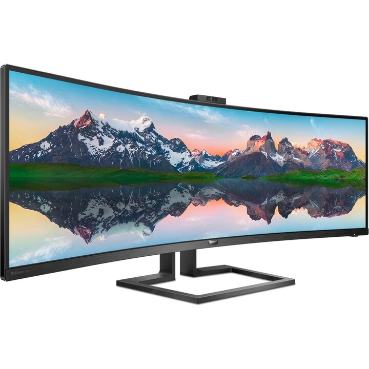 Monitor curvo Philips 499P9H 48,8" 5K, panel VA, estación de acoplamiento USB-C, cámara web