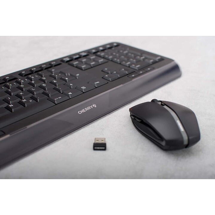 CHERRY GENTIX desktop wireless keyboard and mouse black