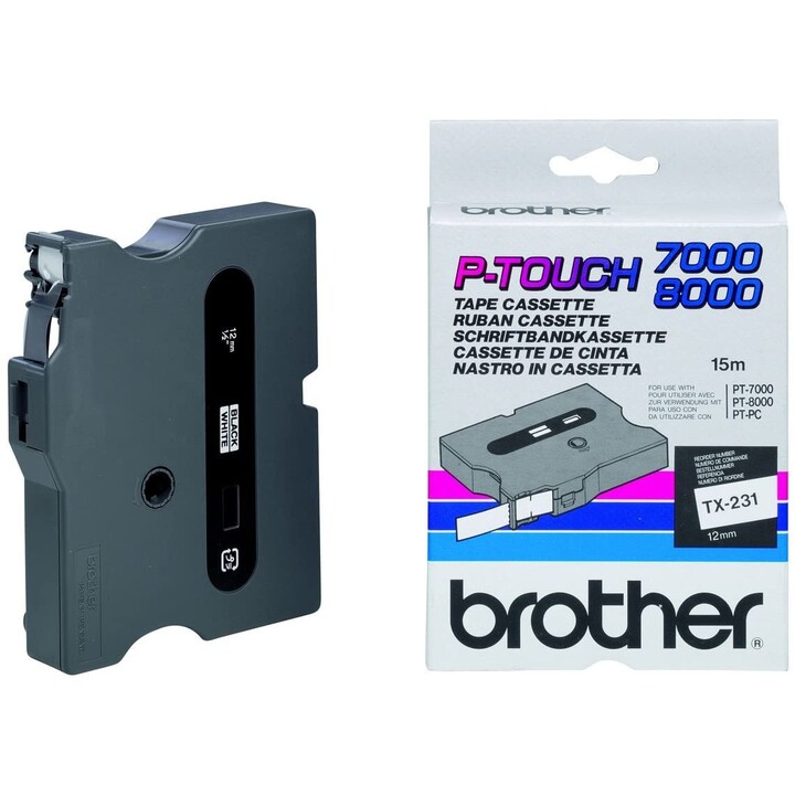 Brother TX231 Originale Nero Bianco